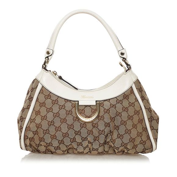 Pre Loved Gucci GG Canvas Abbey D-Ring Shoulder Bag Brown